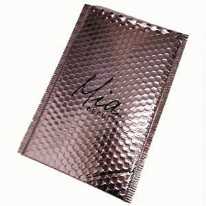 Rose Gold Metallic Foil Bubble Envelope Plastic Poly Decorative Mailers Mailing Bags
