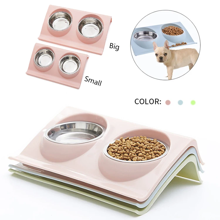 Wholesale Stainless Steel Double Dog Bowls for Food Water with