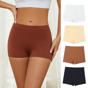 Custom High Quality Safety Shorts Seamless Underwear High Waist Ice Silk Panties for Women Boyshorts Boxer Briefs Pants Mujer