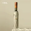10-bone bronze brushed wood handle-khaki