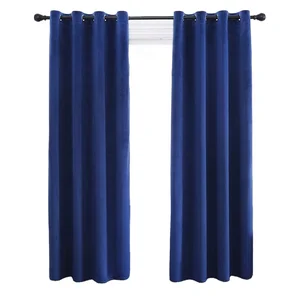 Darkening Curtains for Bedroom Embossed Holland Velvet Grommet Top Window Drapes Silver Gray