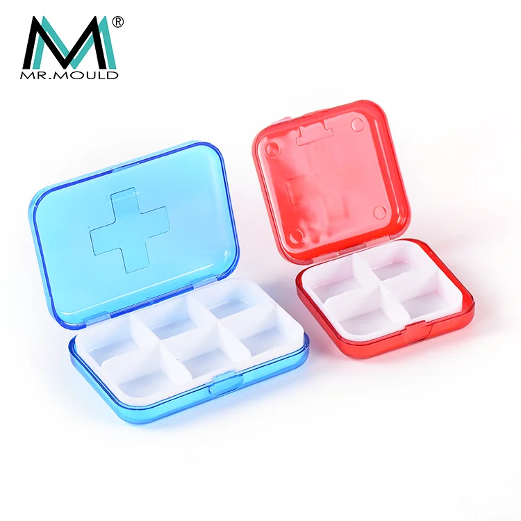 Design Flip Multi-Grid Medicine Storage Box Organizer 6 Compartment  Portable Mini Suitcase Travel Pill Box