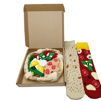 Pizza Boxed Socks 4 Pairs In Box Custom Design Socks Amazon Novelty Funny Pizza Boxed Socks