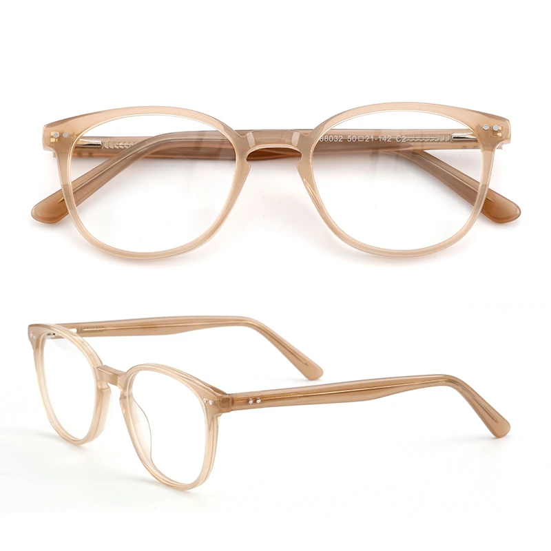 New Round Not Breakable Combination Acetate Eyewear Glasses Frame for Girls