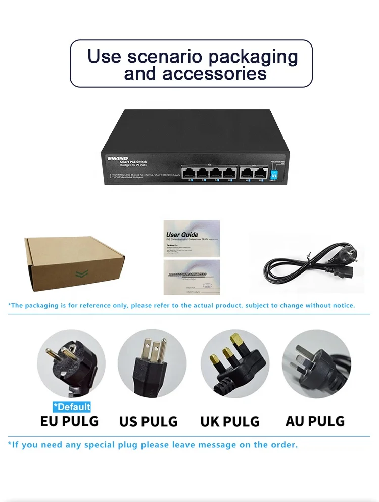 Factory OEM Customized 4 8 16 24 Port 100M PoE Switch for IP Camera