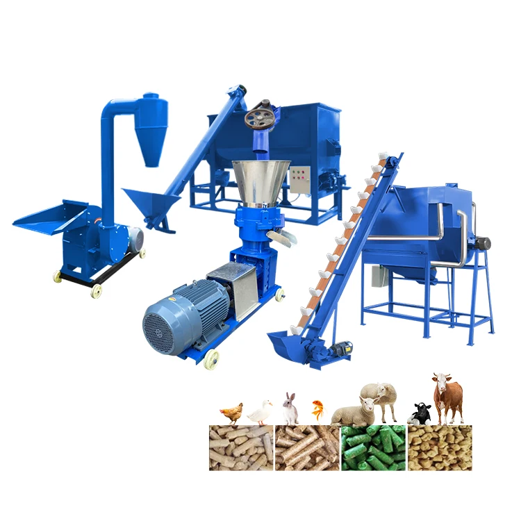 1000kg/h Customization Complete Fertilizer Pellet Small Chicken Food Granules Animal Feed Granulate Production Line For Sale