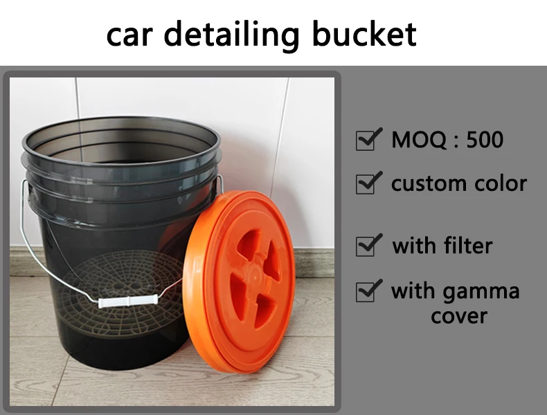 5 Gallon Plastic Bucket For Car Detailing Tools Car Wash Cleaning