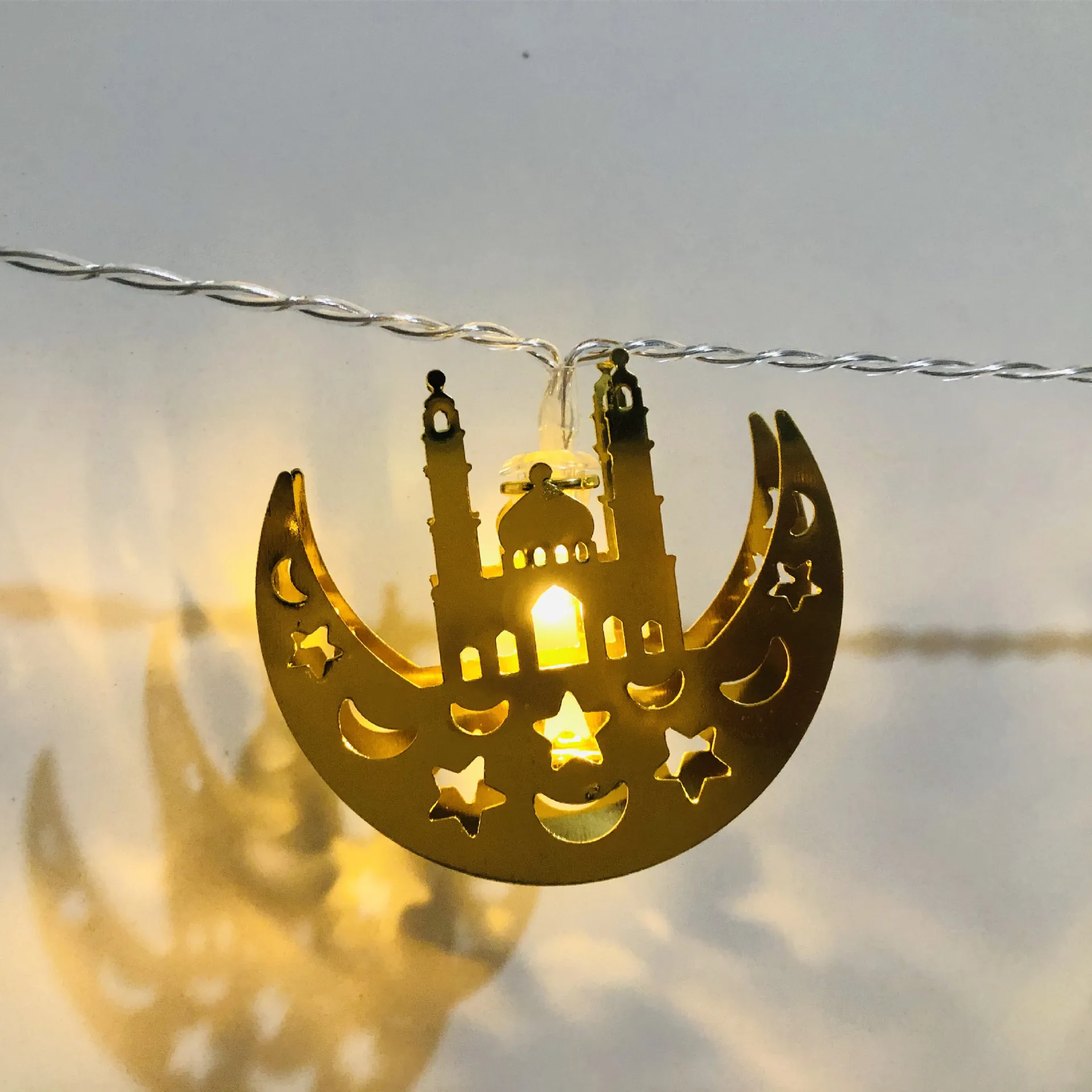 Muslim Crescent Moon Star Light Decoration Ramadan LED String Lights ...