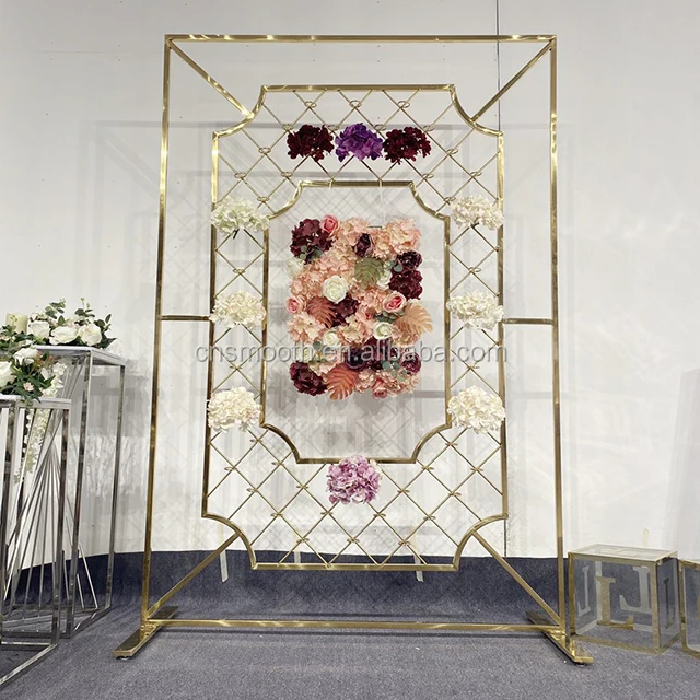 Marriage Decor Gold Chuppah Arch Chuppah Mandap Square Metal Mandap