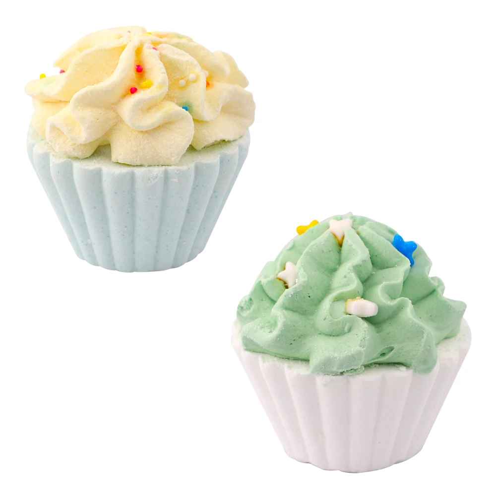 Free Sample Handmade Organic Shea Butter Vegan Box Mold Bath Melts Truffles Cupcake Natural Fizzy Bubble Bath Bombs Gift Set