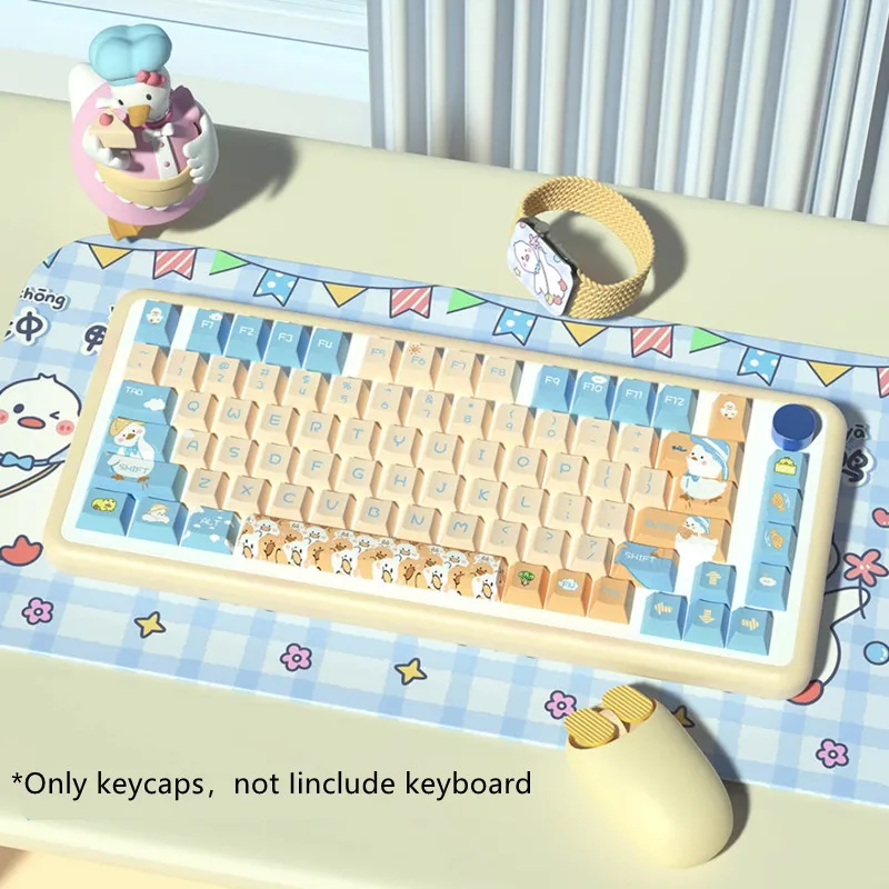 Cute Duck Keycap PBT XDA Keycaps US/KR Version For DZ60/RK61/64/GK61/68/75/84/980/104 Mechanical Keyboard