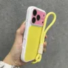milk yellow case+lanyard
