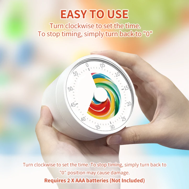 Manual Knob Visual Timer Student Doing Kids Timer Student Special Self-Discipline Time Manager
