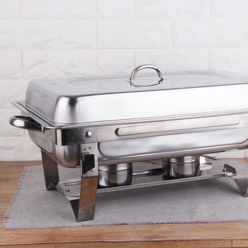 Factory Direct Sale Movable Base Stainless Steel Chafing Dish Buffet Set Food Warmer Buffet Equipment_8