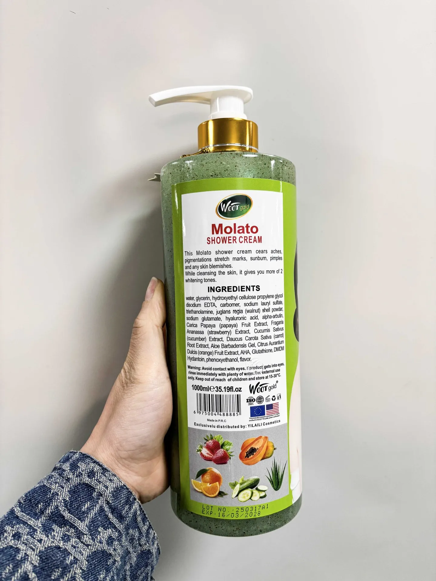 DOUBLE DOSE Crème de douche ultra blanchissante Molato Gel douche exfoliant pour le corps Gommage nourrissant pour la peau Gel douche rafraîchissant hydratant