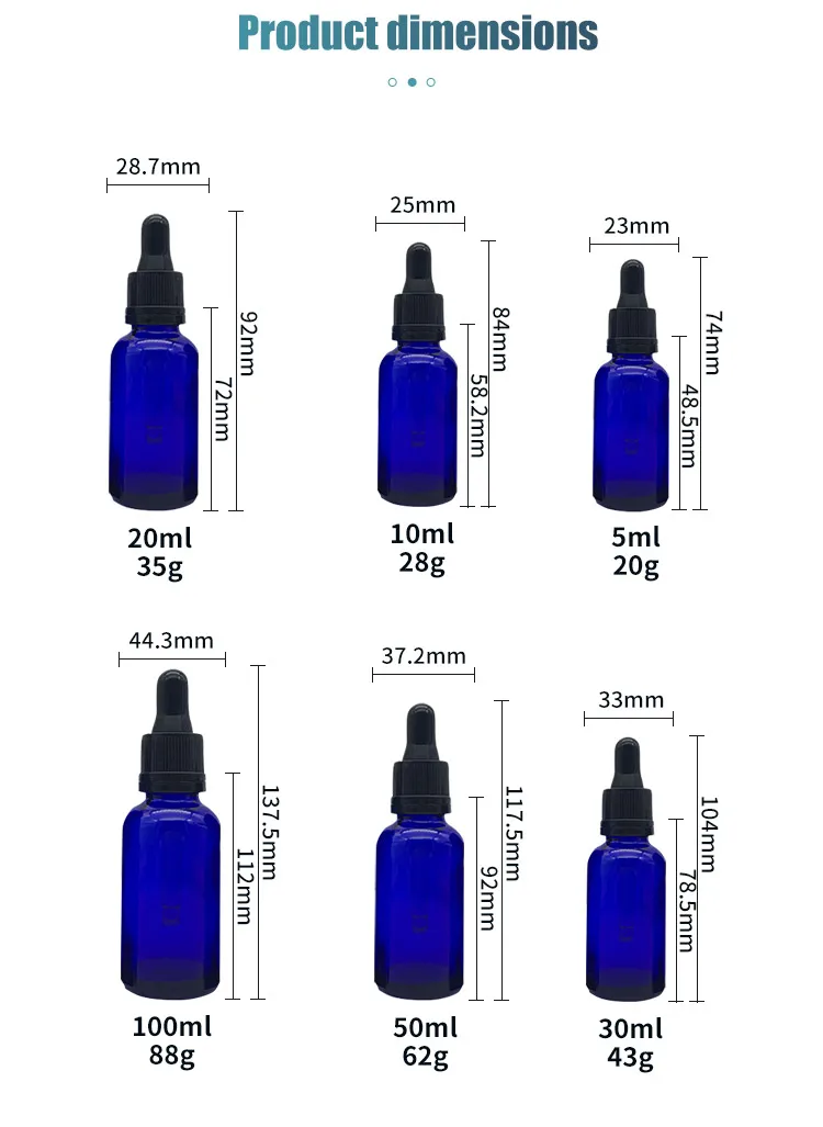 50ml 100ml Essential Oil Dropper Bottles OEM