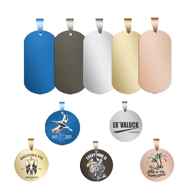 Custom Logo Blank Sublimation Metal Pet Name Id Qr Code Dog Tag For Engraving Necklace Dog Tags Stainless Steel
