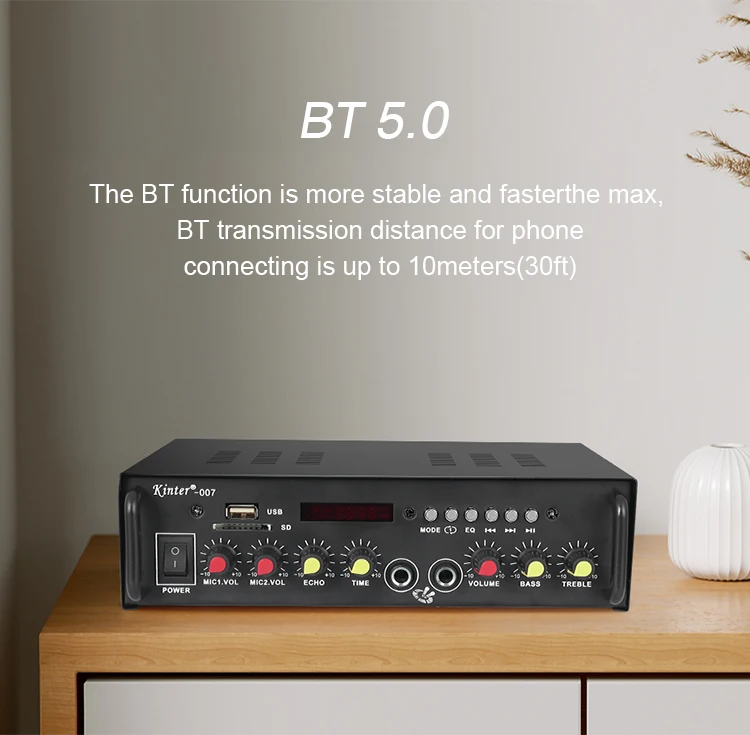 Kinter System Kinter-007 Premium High Power Home Amplifier 90-240V BT, 30W*2 Channels ...