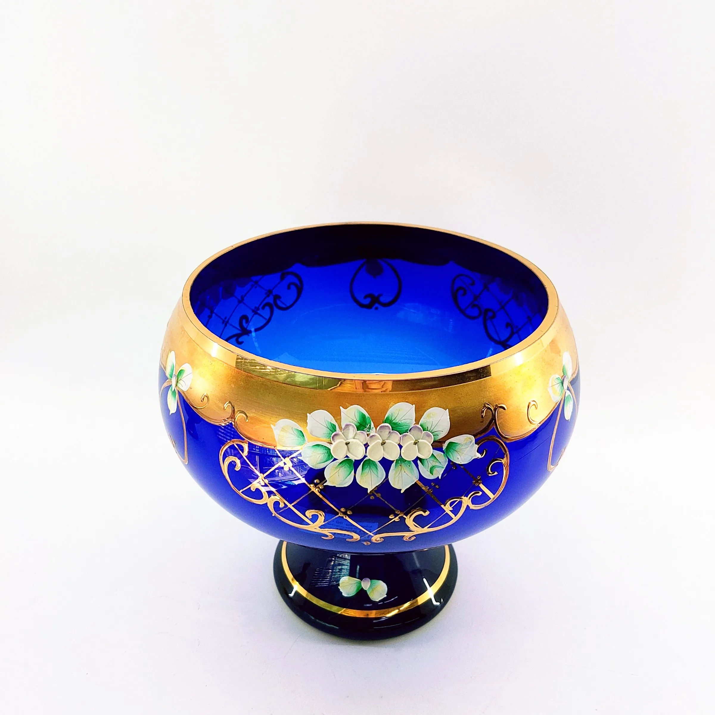 Arab Luxury Glass Fruit Bowls làm bằng tay 88mm cao vàng thật 3