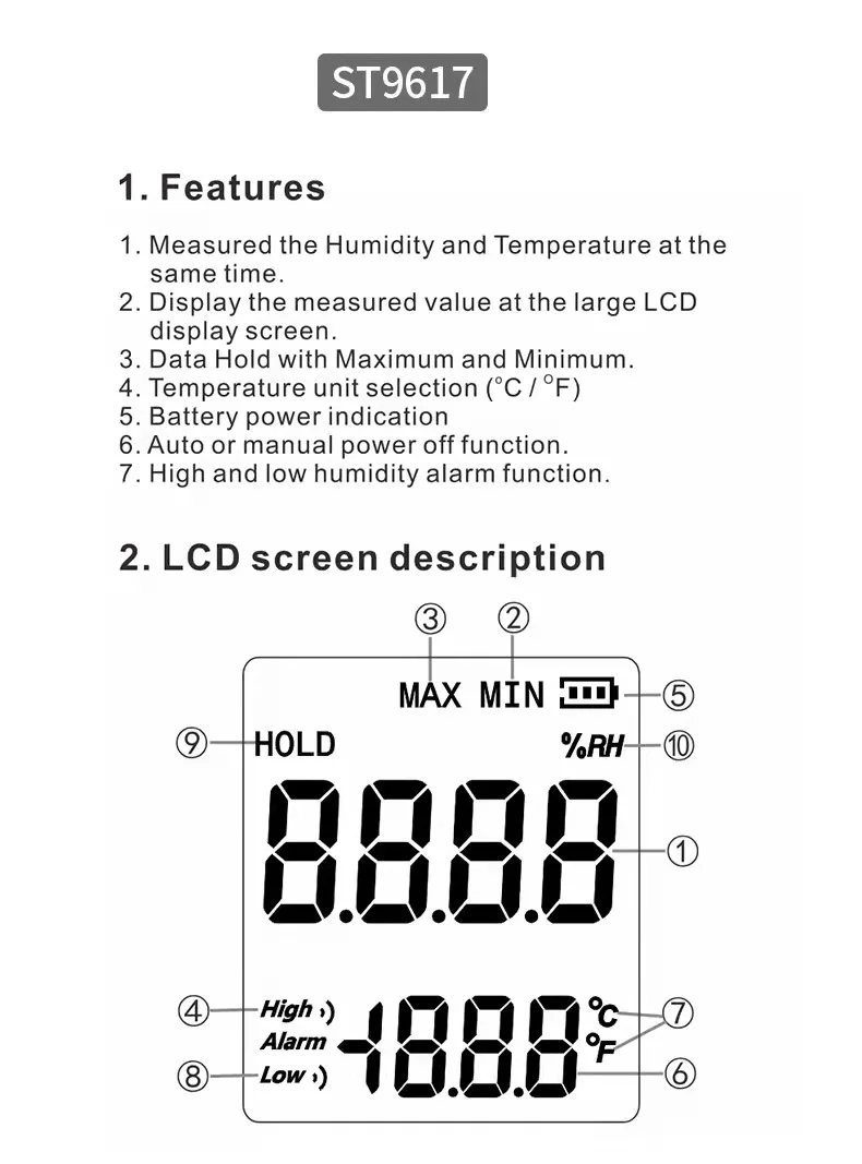 SMART SENSOR ST8817 Hygrometer High Precision Mini Handheld