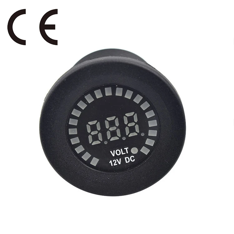 Синий светодиодный цифровой вольтметр 12 В, Вольтметр постоянного тока для автомобильной приборной панели, Цифровой вольтметр
