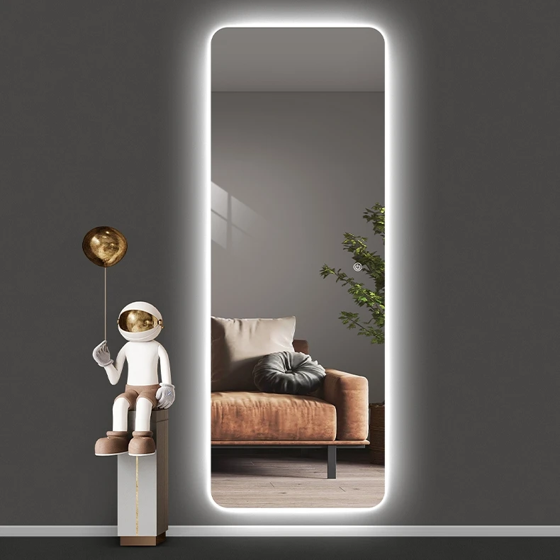 Decorative Wall-mounted Living Room Large Size Dressing Mirror Led Full Length Mirrors with Lights Wall Hanging Rectangle