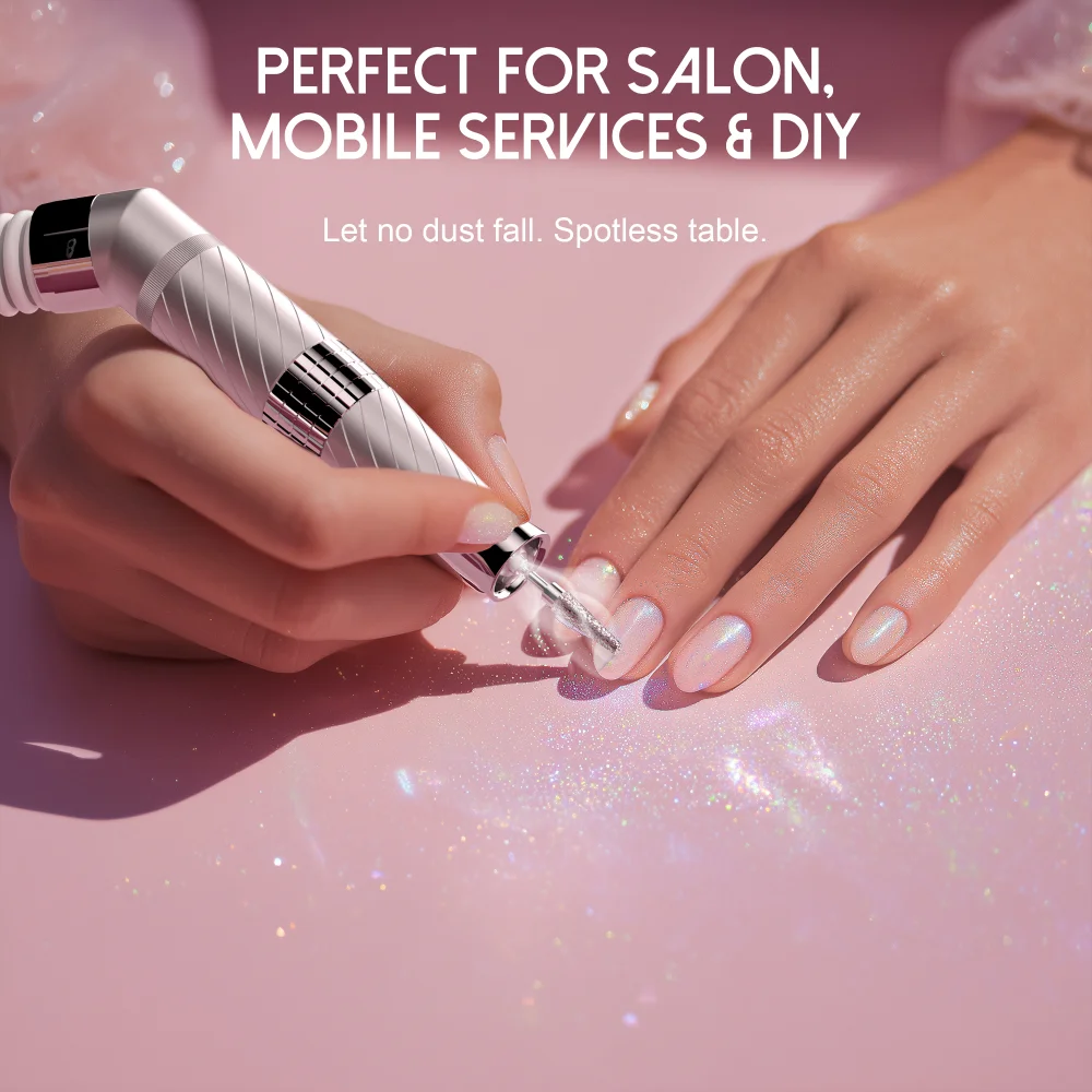 35000RPM Customizable Professional 2-in-1 Dust Collector Nail Grinder Drill with Vacuum Suction  Machine