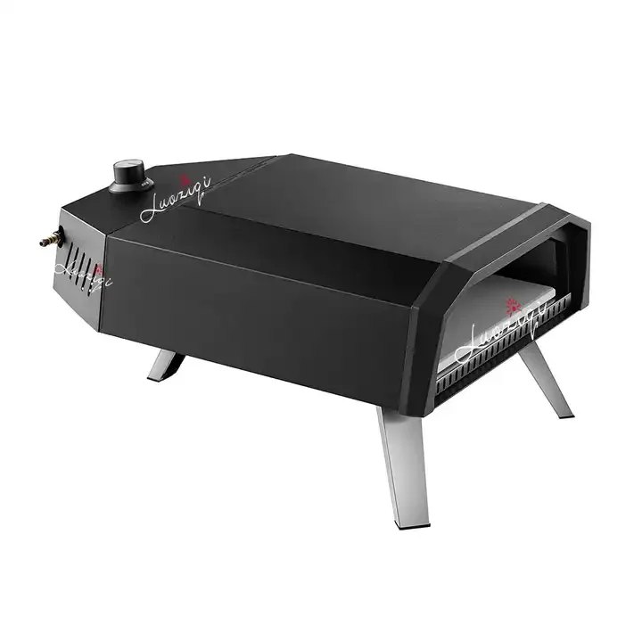 Home Black 12 Inch Gas Fuel Bbq Restaurant Family Pizza Maker Outdoor