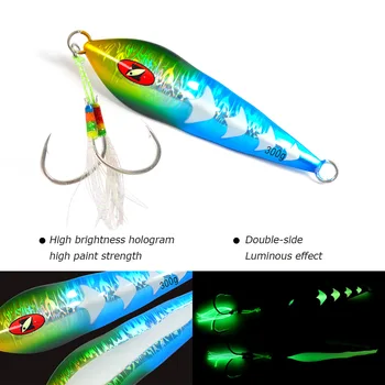 Lure Metal Jig Sea & Boat Fishing Luminous Bare Plate Fast-Sinking Bionic Boat-Shaped Without Hooks – Metal Jig – view 5