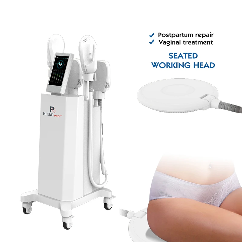 New arrival air cooling system hi-femem emsellam body contouring ems muscle growth machine body sculpt 4 handles hiemt pro max