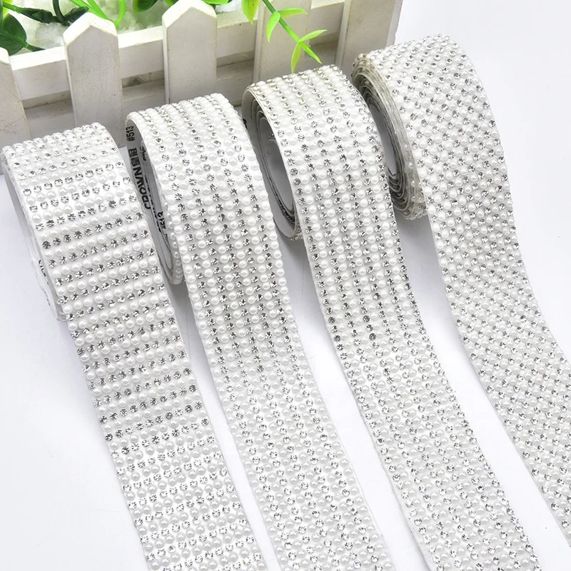 Locacrystal - Nastro con strass e strass, autoadesivo, per fai