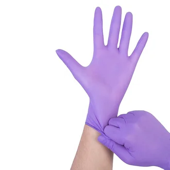 2022 Hot sale nitrile purple gloves high quality disposable nitrile latex examination gloves