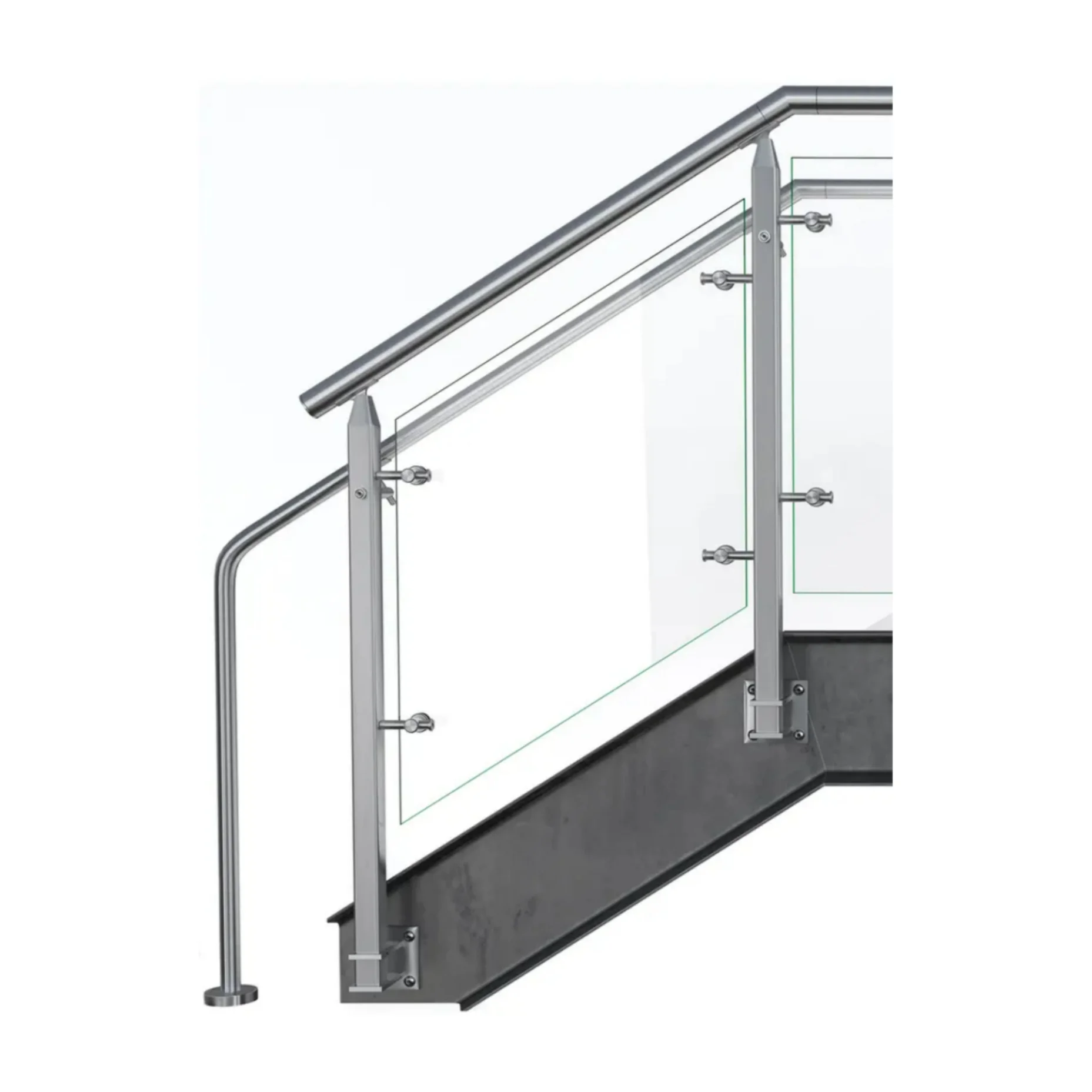 Shs Railing Stainless Steel Railing with Laminated Glass - DIY Safety