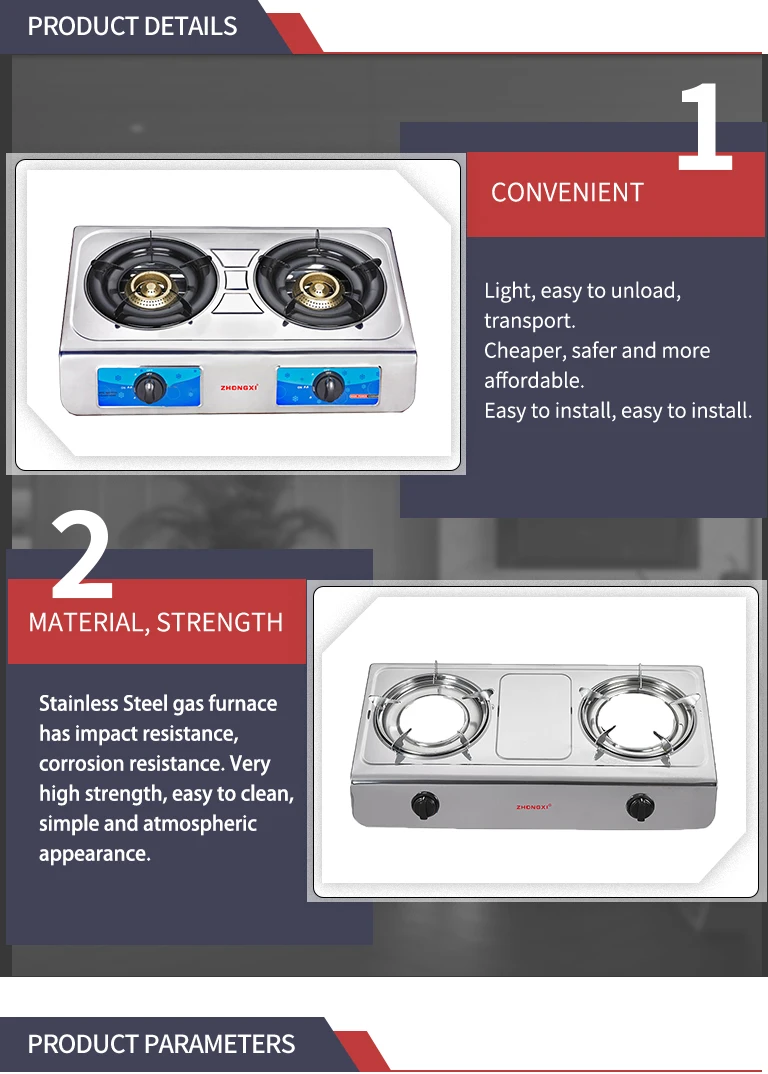 Qualified Gas Stove Stainless Steel Hot Sale In Gas Stove 2 Burner