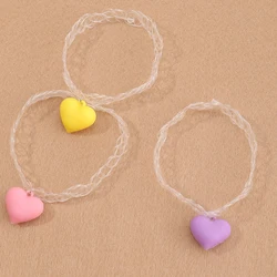 Y2K Wholesale Fashion Jewelry Multicolored Heart Chorker Necklace Custom Colorful Heart Necklace For Girls