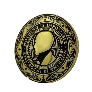 20 Years  Factory Custom Business Gifts logo challenge souvenir metal coin  gold plated with velvet bag