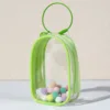 Verde-cuadrado y círculo-campana con anillo y POM-POM
