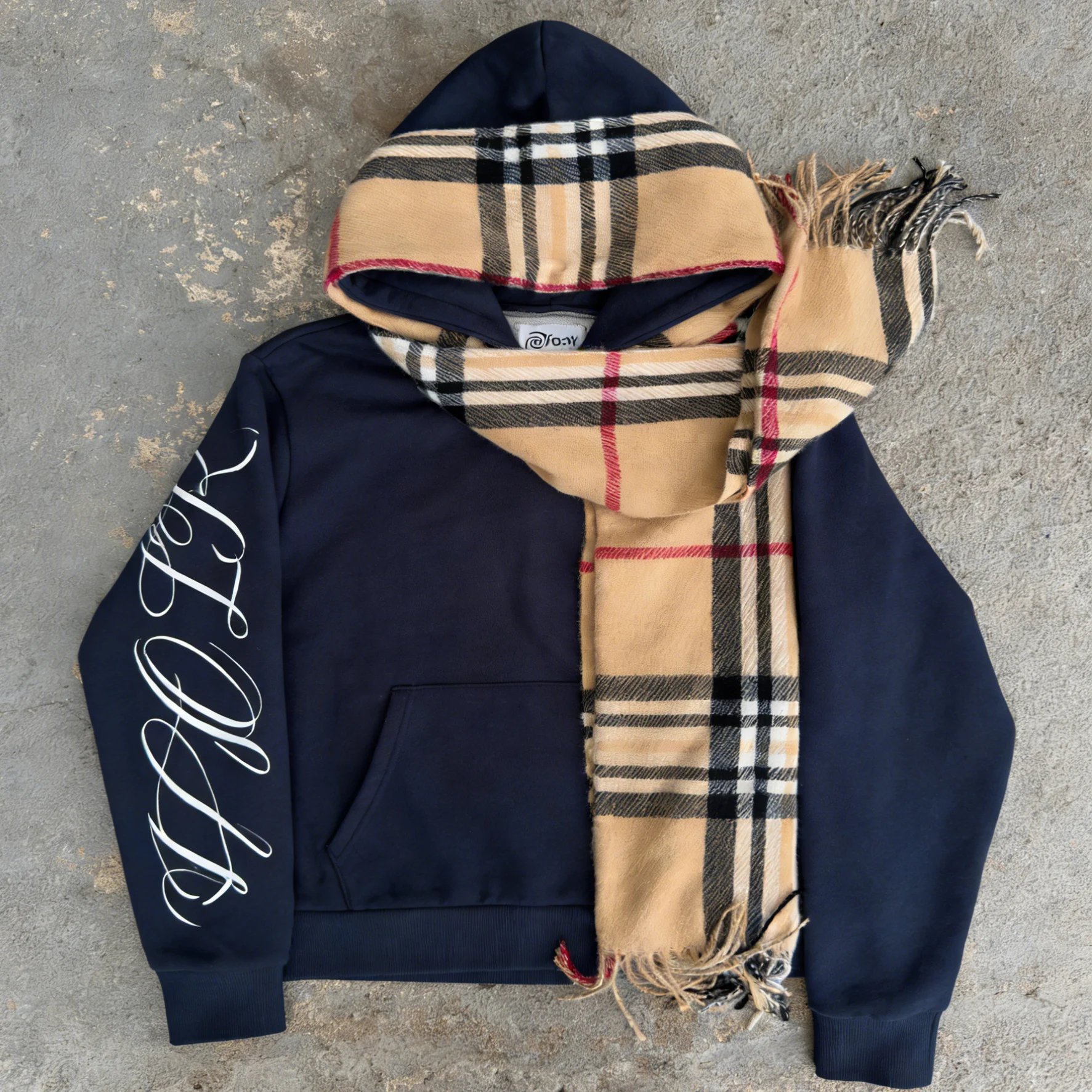 Custom Streetwear Leopard Print French Terry Turban Abaya Double Hooded Boxy Fit Crop Pullover Blank Men's Hoodie & Sweatshirt gallery 4