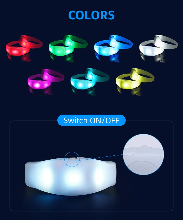 Novedades Coldplay Led Wristbands Party 3 Lights Flashing Multicolor Sound Activated Led