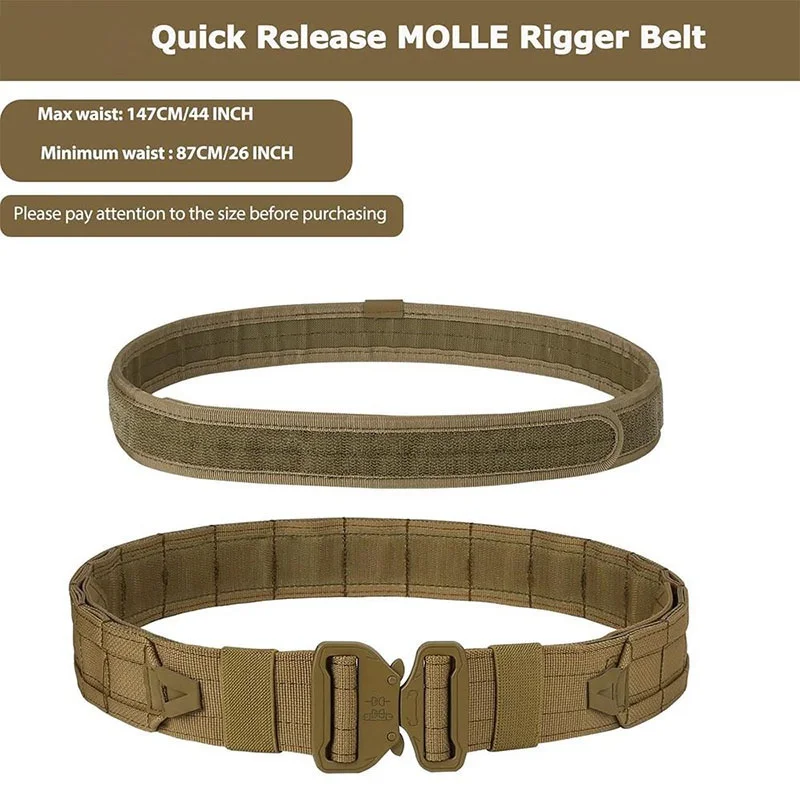 Tactical Belt with Pouches Accessories Hunting Utility Belts for Outdoor Multifunctional Wear-resistant Tactical Belts