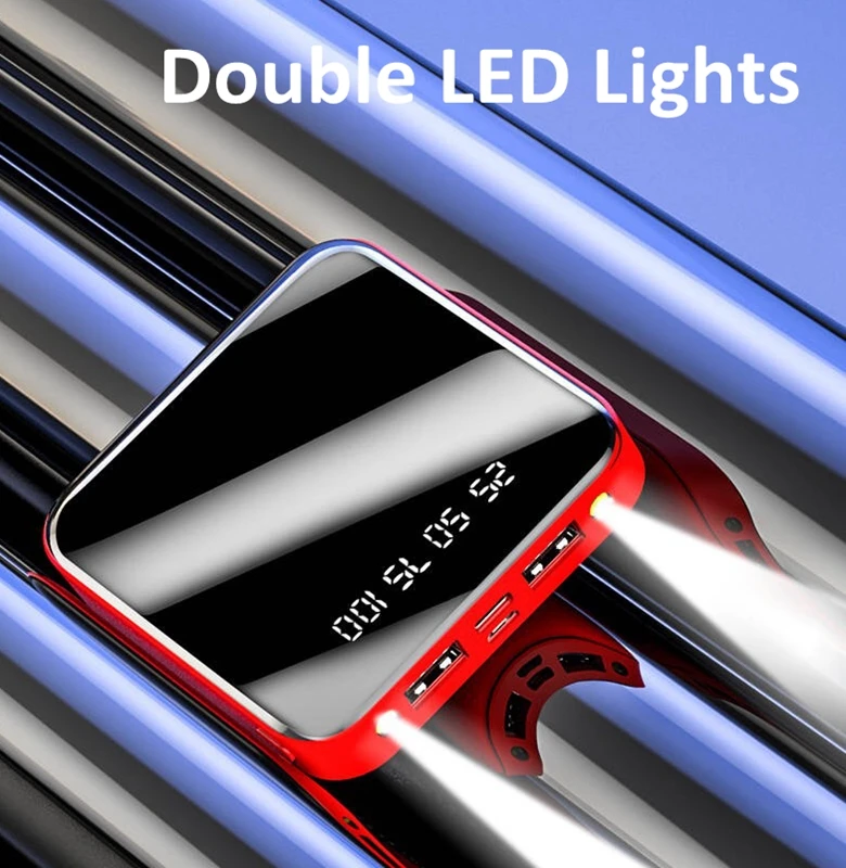 Factory Mini Portable Power Banks Mirror 10000 Mah Power Bank LED Light Digital Customized Powerbank