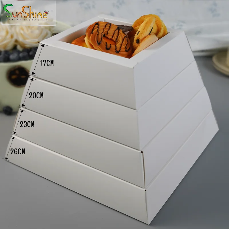 Sunshine Custom Pyramidal Boxes for Elegant Dessert Packaging