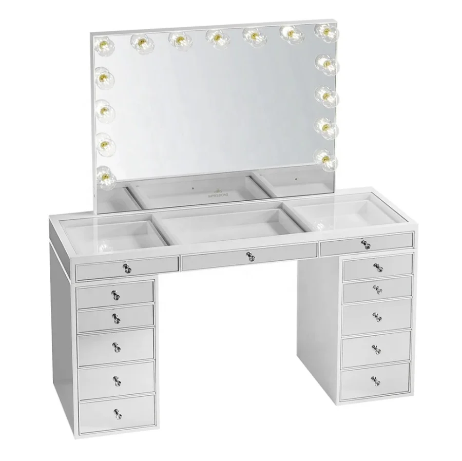 Vanity Table Led Mirror Wooden Makeup Table Mirrored Dresser Dressing Table With Led Buy Dressing Table With Mirror
