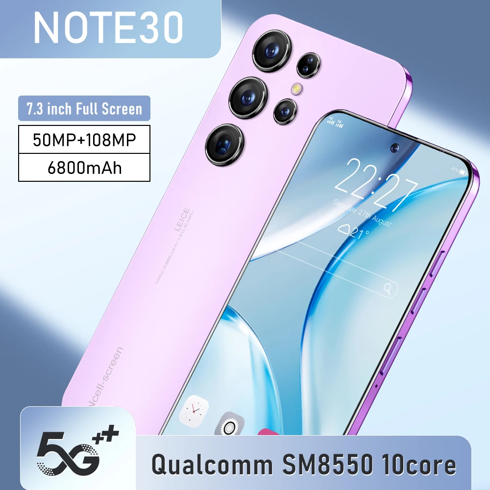 2023 Note30 Ultra Redmi Note 10 Pro Max Back Cover Unlocked Global Version Cell Mobile Phones