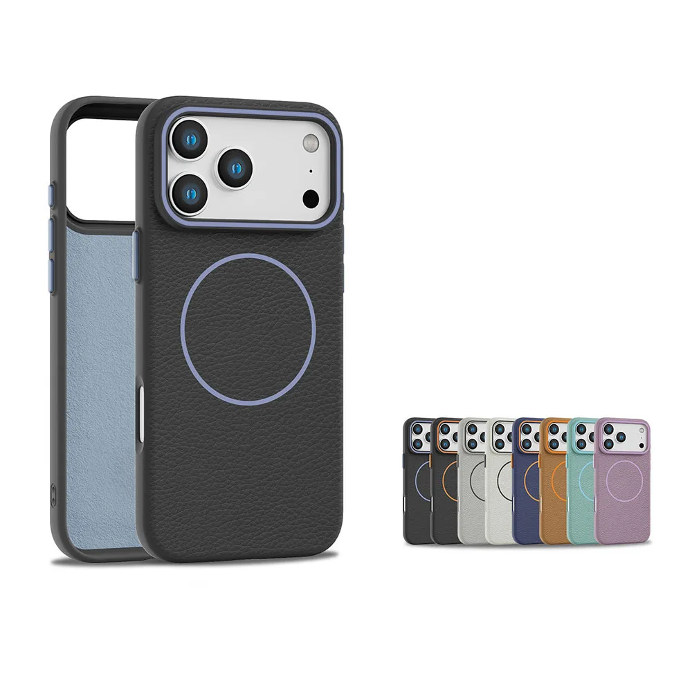 product laudtec litchi grain phone case pure colour cover tpu cases shockproof back luxury customized for i 17 air 16 pro max sjk1069-3