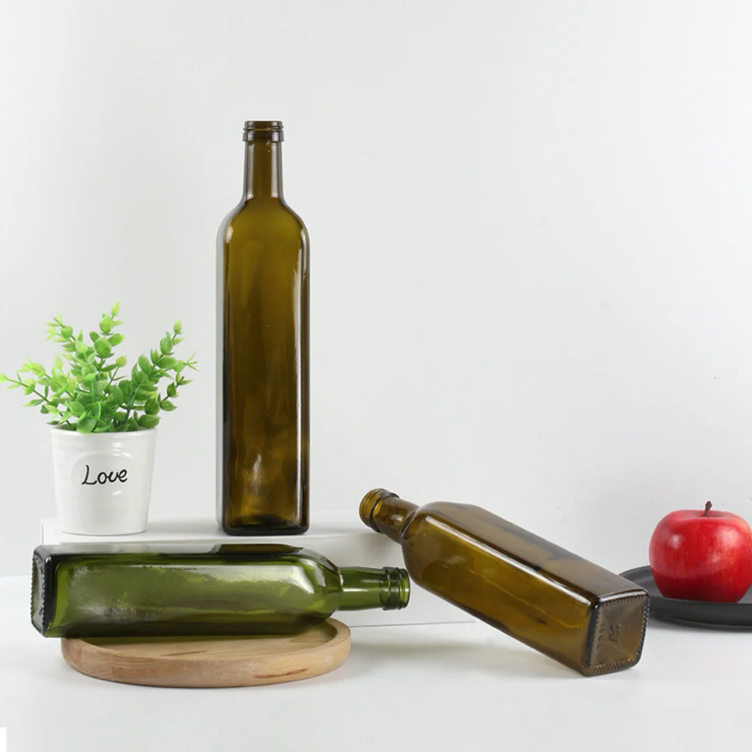 250ml 500ml 750ml 1000ml Empty Fancy Round Square Antique Marasca Glass