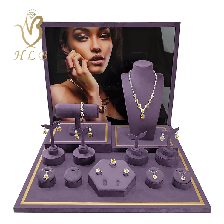 European Jewelry Display Set Luxury Jewellery Display Stands Sets For