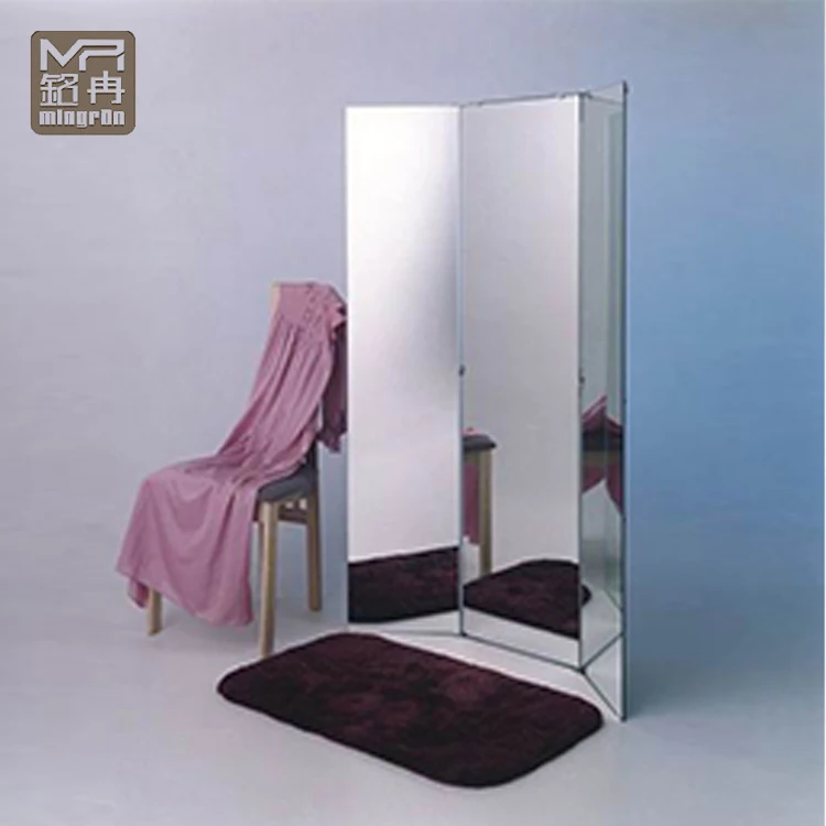 Mirrored 3 Folding Screen Divider Mirrored Decorative Stand Panel