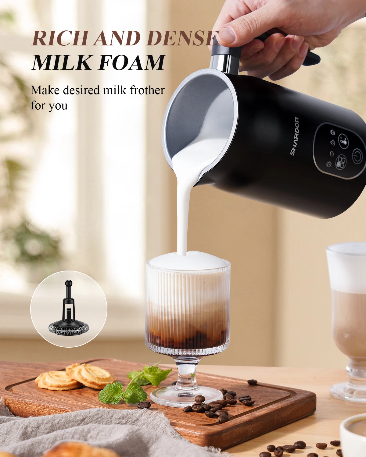 Автоматический отпариватель молока с новой плотностью пены Нагреватель устройство для приготовления горячей и холодной