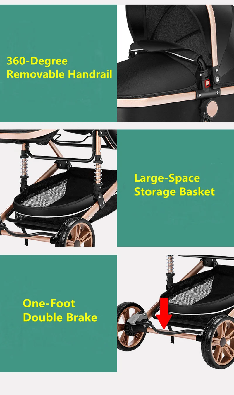 High Landscape Lightweight Baby Stroller Carseat Combo Buggy Baby